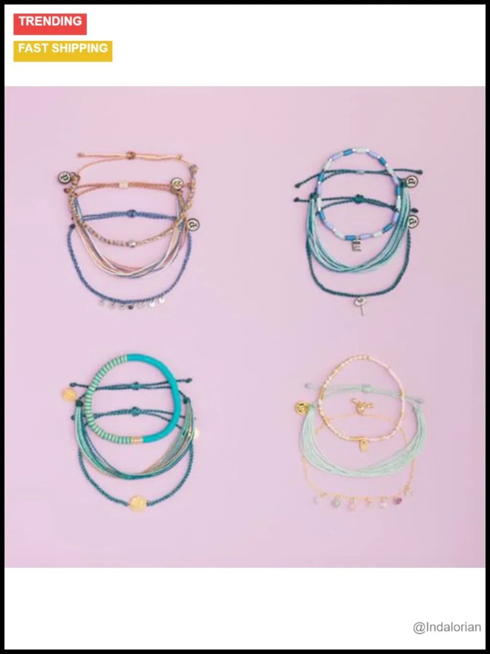 Pura Vida Yosemite 3-Piece Handmade Waterproof Adjustable Bracelet Stack